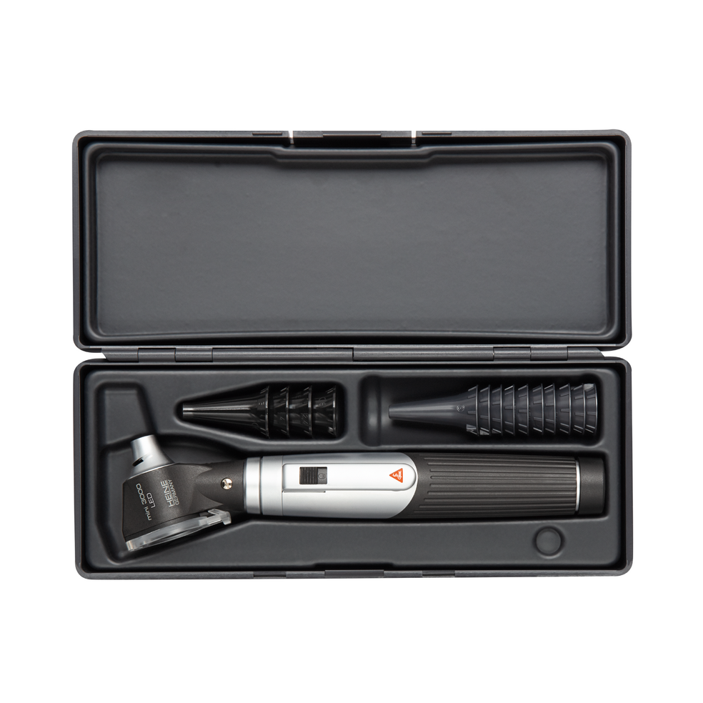 HEINE mini 3000 LED Otoskop Set 2,5V - Batteriegriff + AllSpec Einweg-Tips