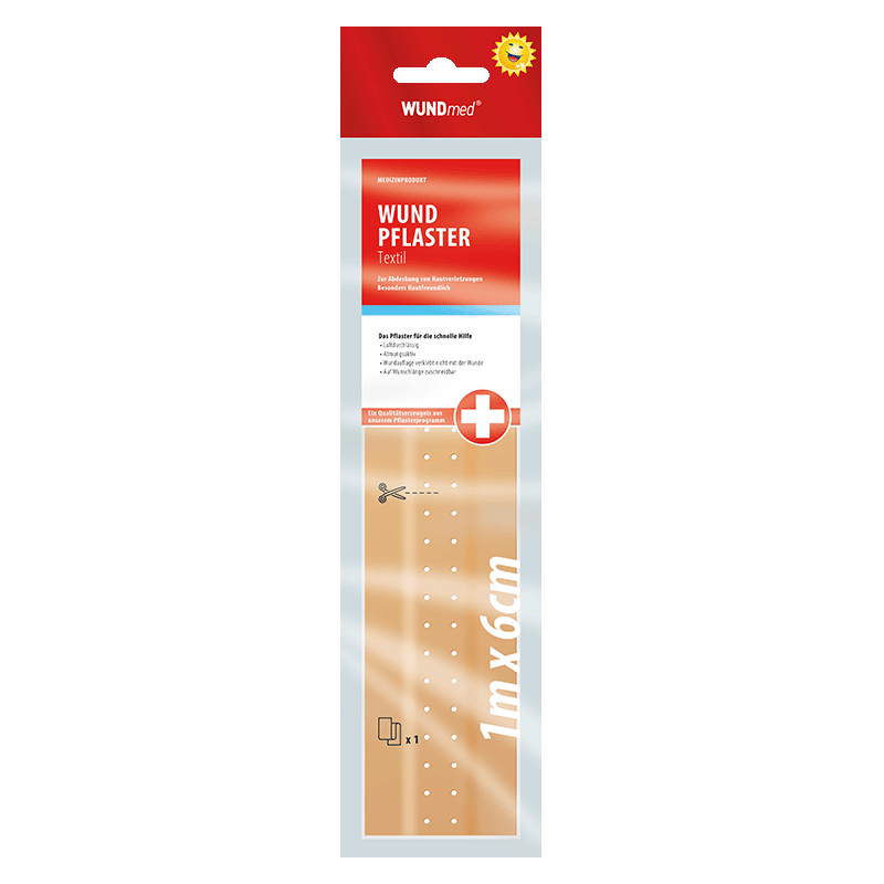 Wundpflaster Textil zuschneidbar 6 cm x 1 m