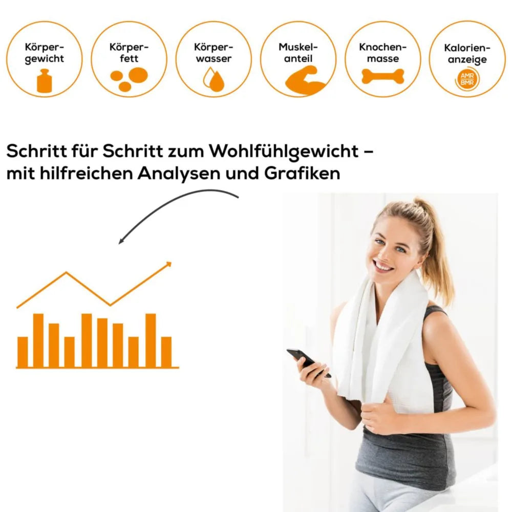 Körperanalysewaage BF 405 Signature Line, silber